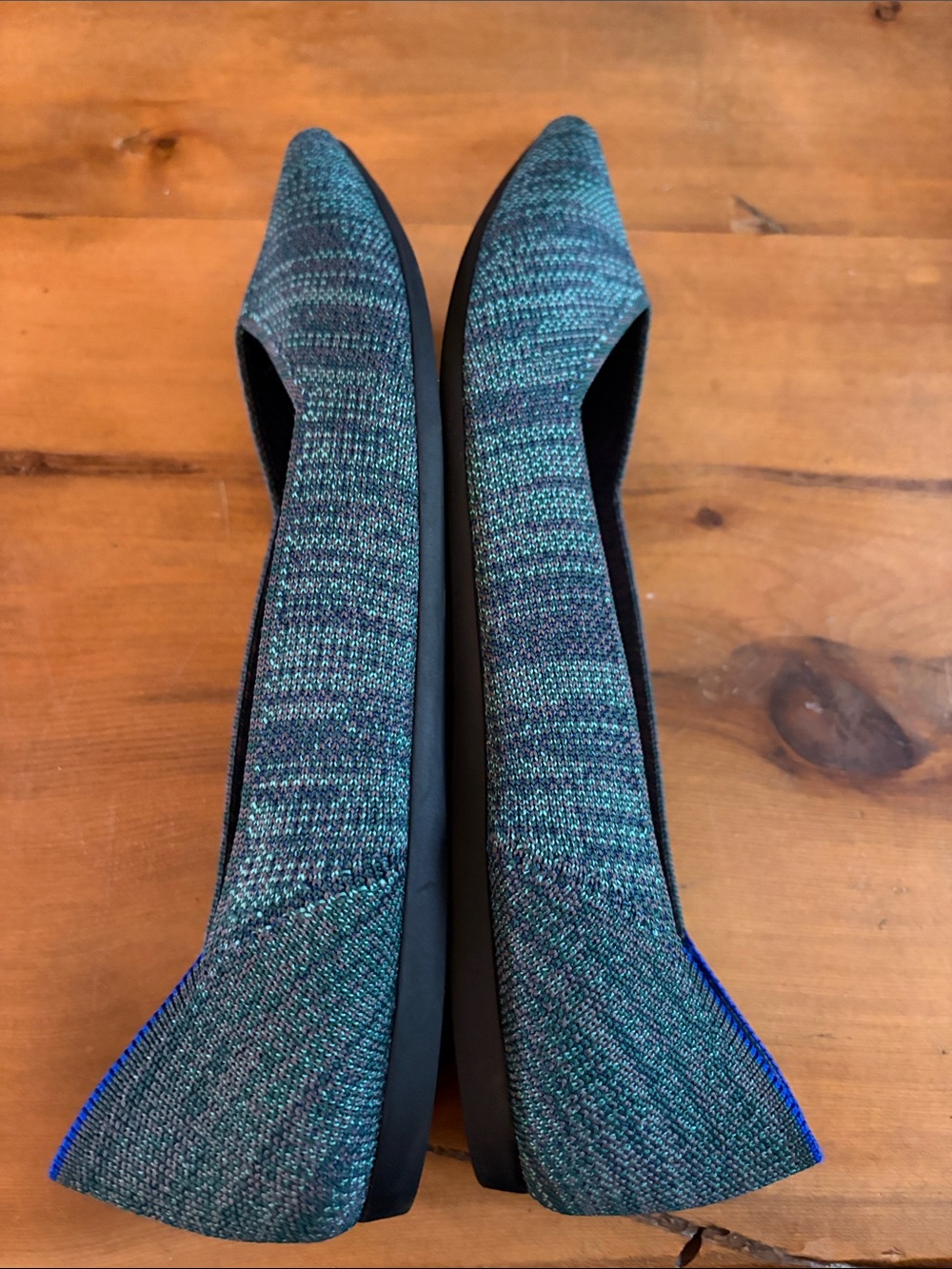 Rothy's Pointed Knit Flats in Aqua heather size 10 - Picture 6 of 9
